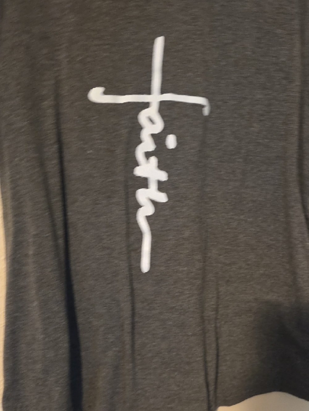 Dark Gray Tee with Vertical White Script Graphic - Picture 3 of 4
